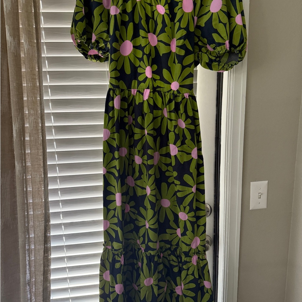 Topshop Green and Pink Floral Dress